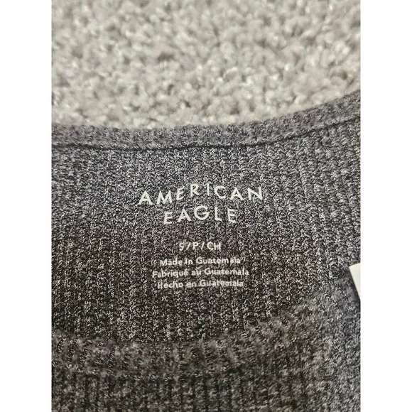 American Eagle Ribbed Tank Bodysuit Women Small Heather Gray Sleeveless New - Picture 4 of 6